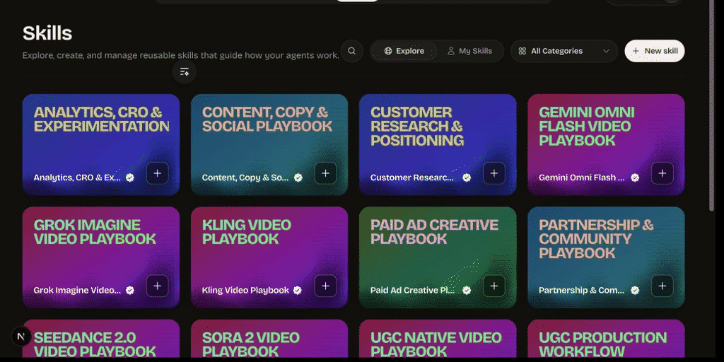Explore the Skills catalog and open the private skill editor in the live Fuzzbucket interface.
